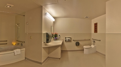 Spacious bathroom equipped with whirlpool tub Photo